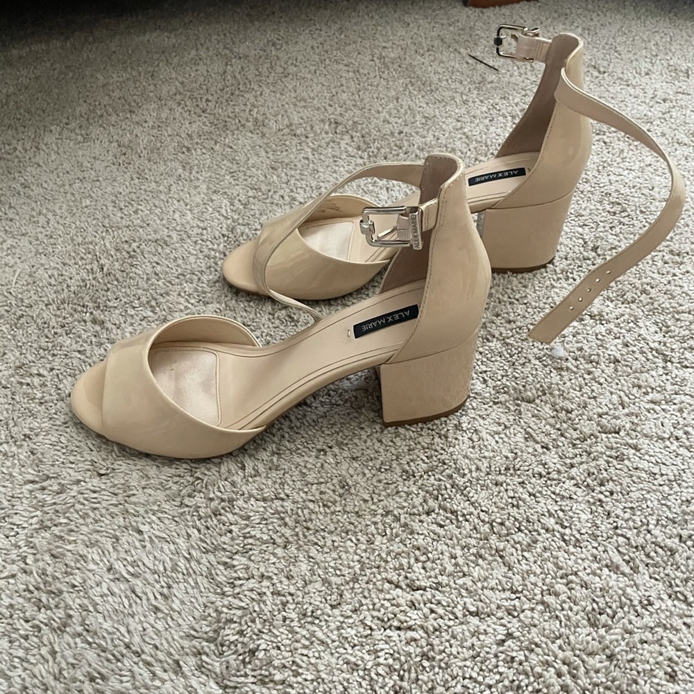 Nude block heels